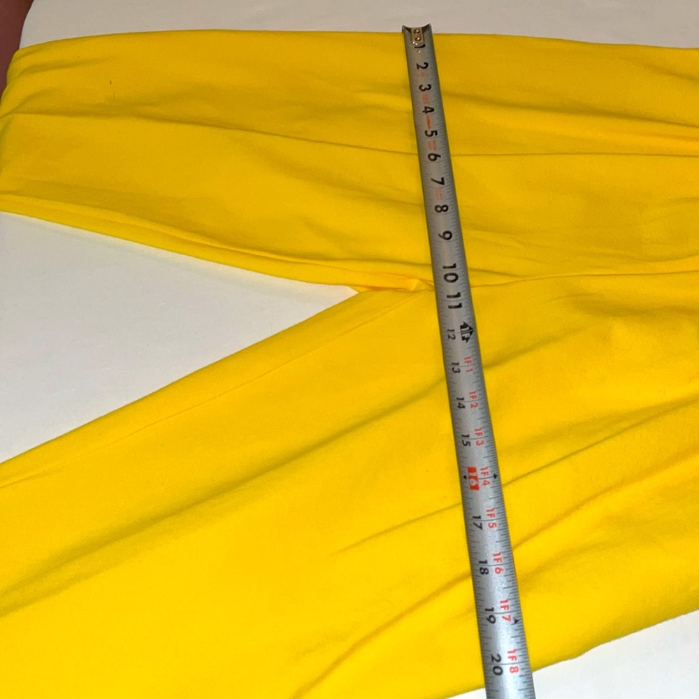 ❤️ Women's Vintage 90’s Y2K YELLOW CLASSIQUES SPORT Pull-up STIRRUP Pants Sz S - Picture 6 of 8